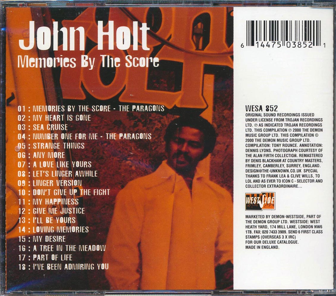 John Holt - Memories By The Score: Classic Singles 1968-74 Music CD