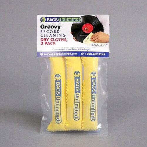Bu Asa-2d Groovy Record Cleaning Cloth 3pk Ylw - Bu Asa-2d Groovy Record Cleaning Cloth 3pk Ylw - Vinyl Accessories