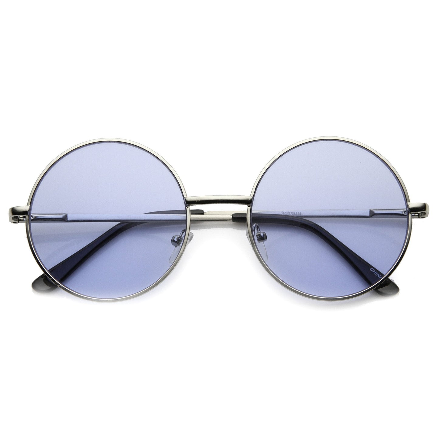 Retro Hippie Mid Sized Round Color Lens Sunglasses 9814