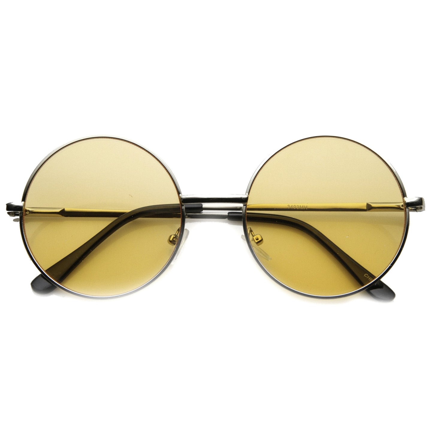 Retro Hippie Mid Sized Round Color Lens Sunglasses 9814