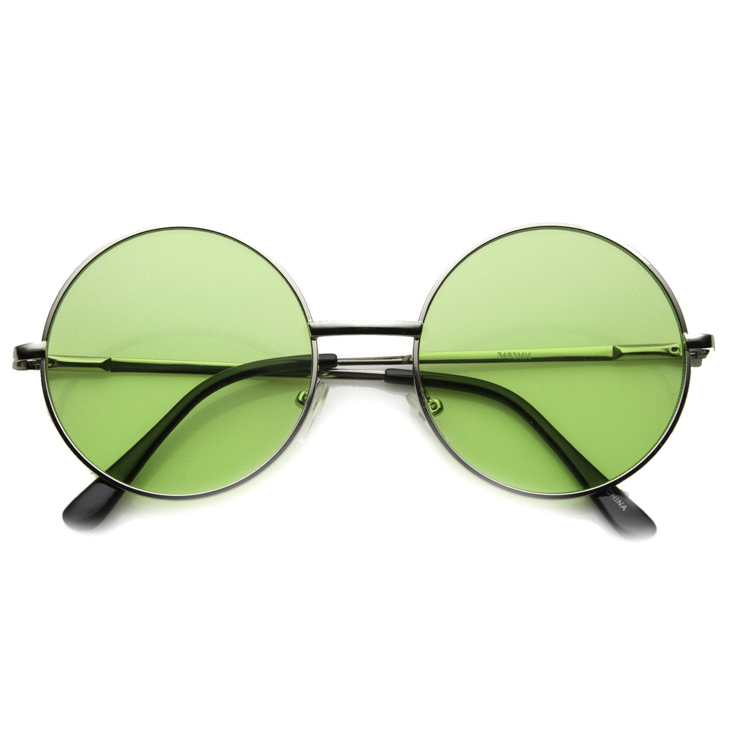 Retro Hippie Mid Sized Round Color Lens Sunglasses 9814