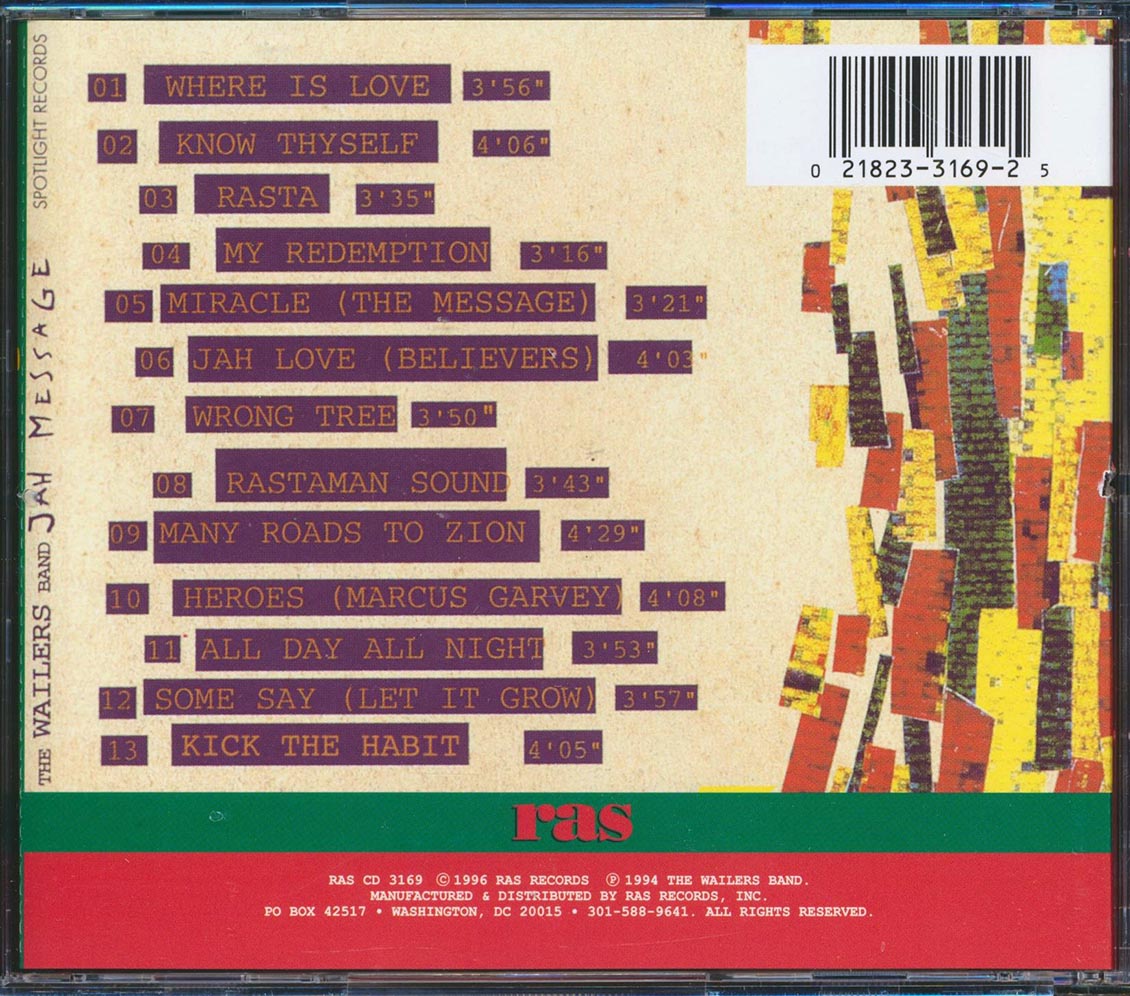 The Wailers Band - Jah Message (marked/ltd stock) Music CD