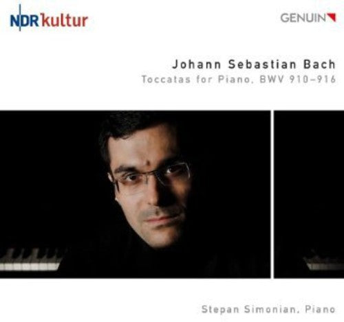 the album cover for Stepan Simonian - Toccatas for Piano: BWV 910-916