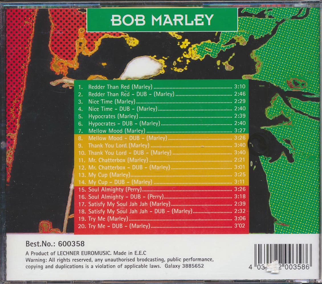 Bob Marley - Reggae N Dub (20 tracks) Music CD