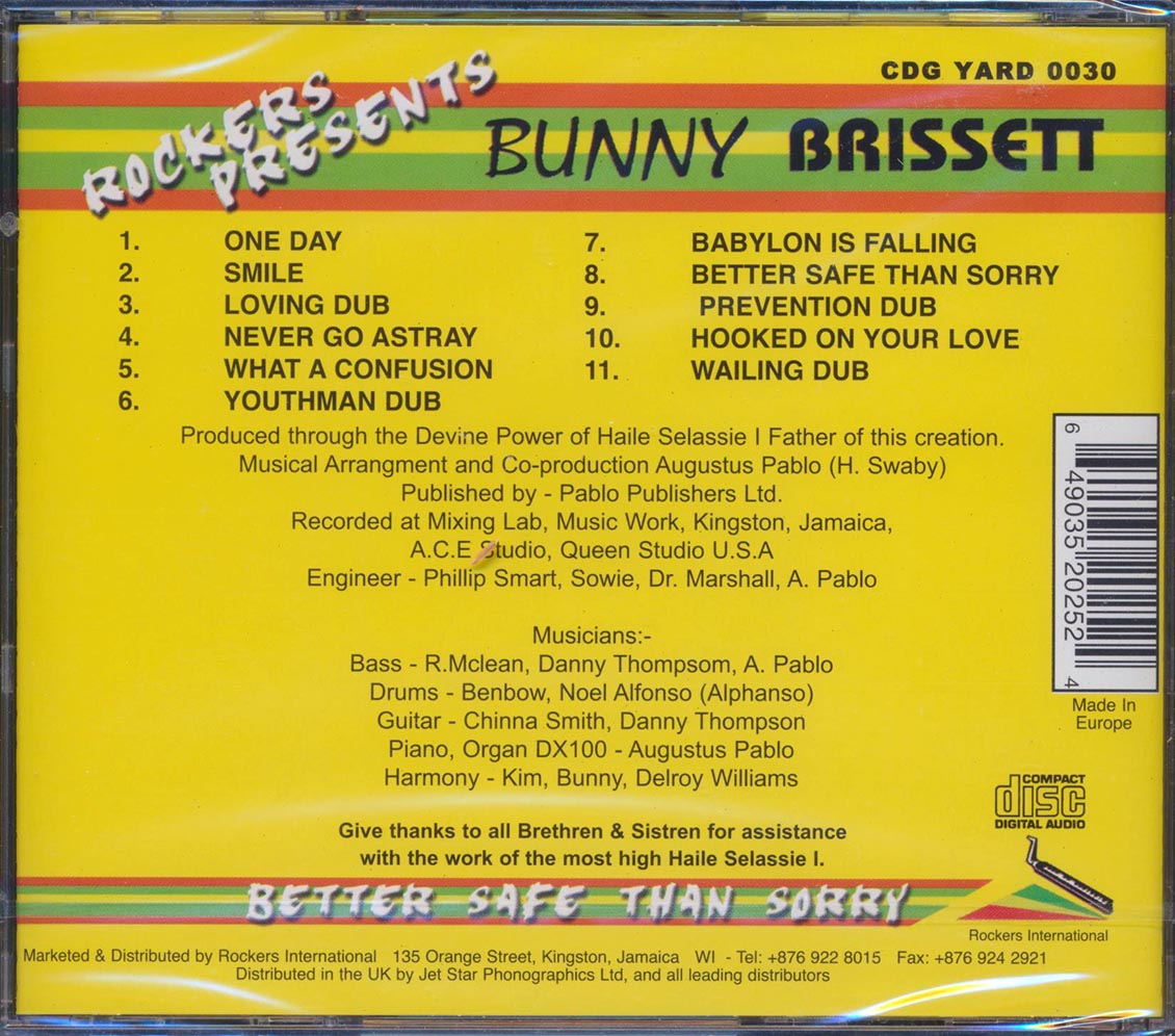 Bunny Brissett - Better Safe Than Sorry Music CD