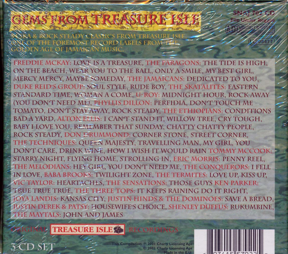 Alton Ellis, The Paragons, Phyllis Dillon, The Skatalites, Etc. - Gems From Treasure Isle (54 tracks) (3xCD) (box set) Music CD