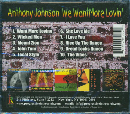 Anthony Johnson - We Want More Lovin' Music CD