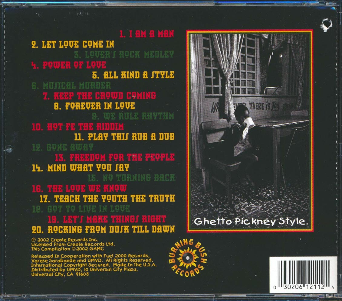 Sugar Minott - Ghetto Pickney Style: A Crucial Collection (20 tracks) (marked/ltd stock) Music CD