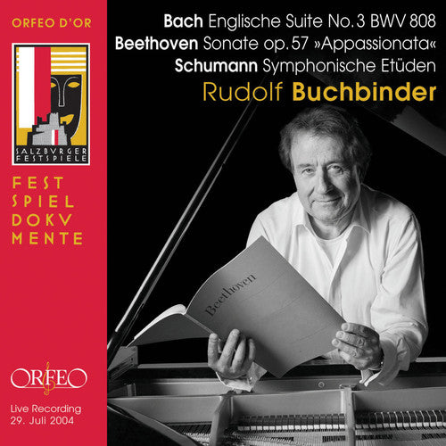 the album cover for Rudolf Buchbinder - English Suite 3 in G minor BWV 808