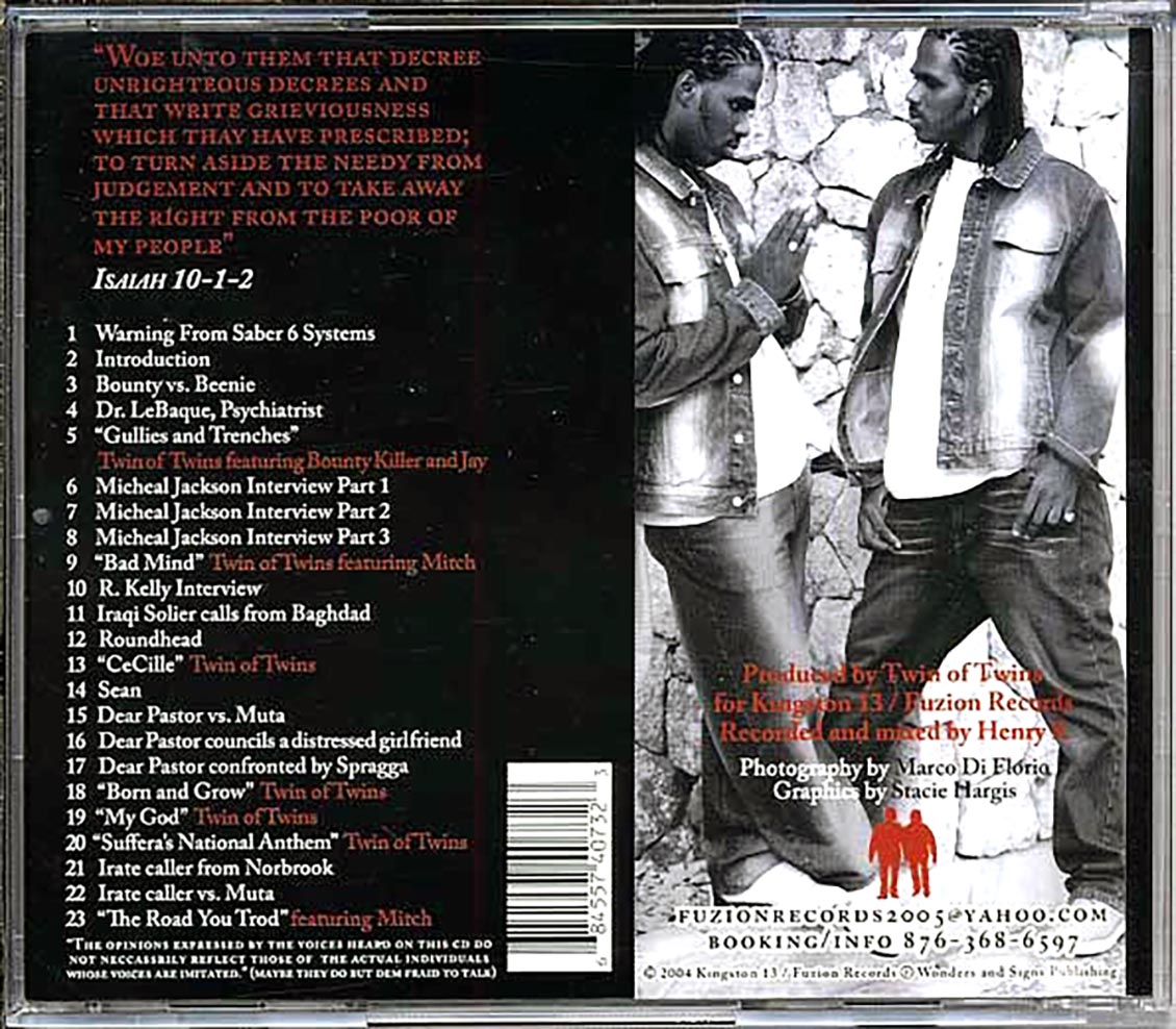 Twin Of Twins - Crucifiction Of The Ghetto: Stir It Up Volume 5 (23 tracks) Music CD