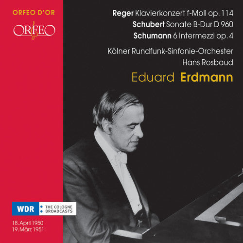 the album cover for Reger / Schubert / Schumann / Erdmann - Concerto for Piano & Orchestra