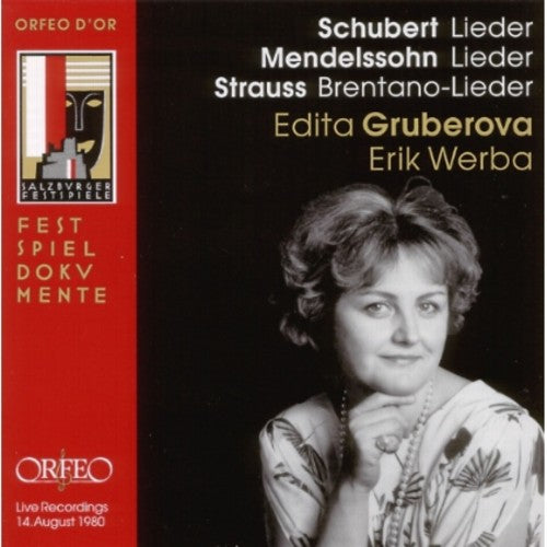 the album cover for Schubert / Mendelssohn / R Strauss / Gruberova - Lieder