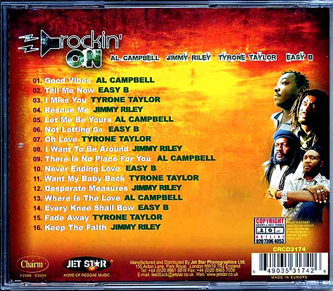 Al Campbell Tyrone Taylor Easy B Jimmy Riley Rockin On Music CD