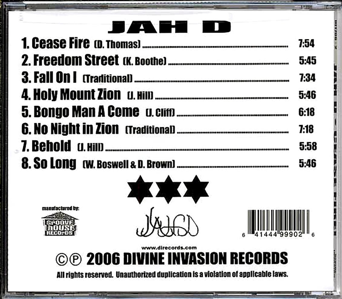 Jah D - Cease Fire Music CD