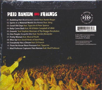 Pato Banton Pato Banton & Friends With Sting UB40 Musical Youth Mad Professor Etc Music CD