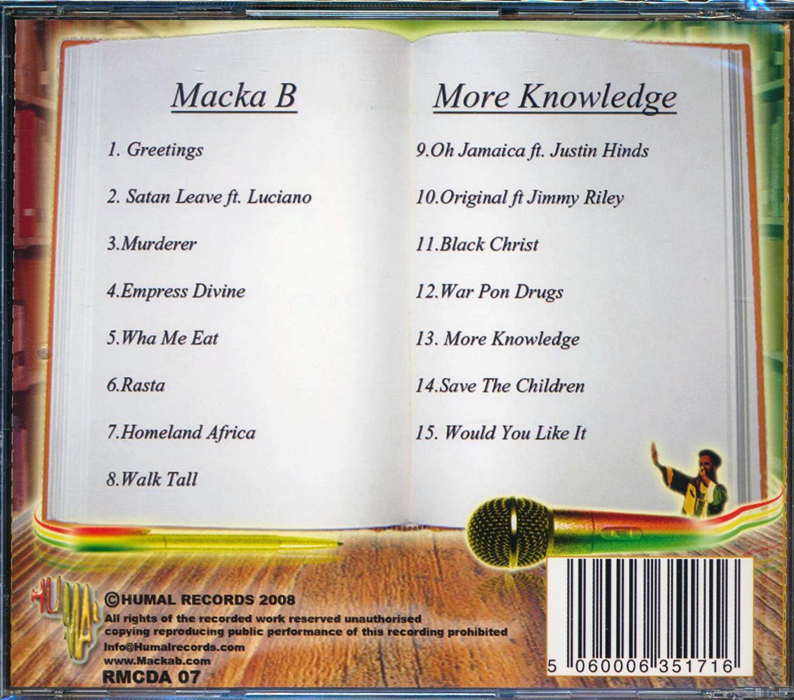 Macka B - More Knowledge Music CD