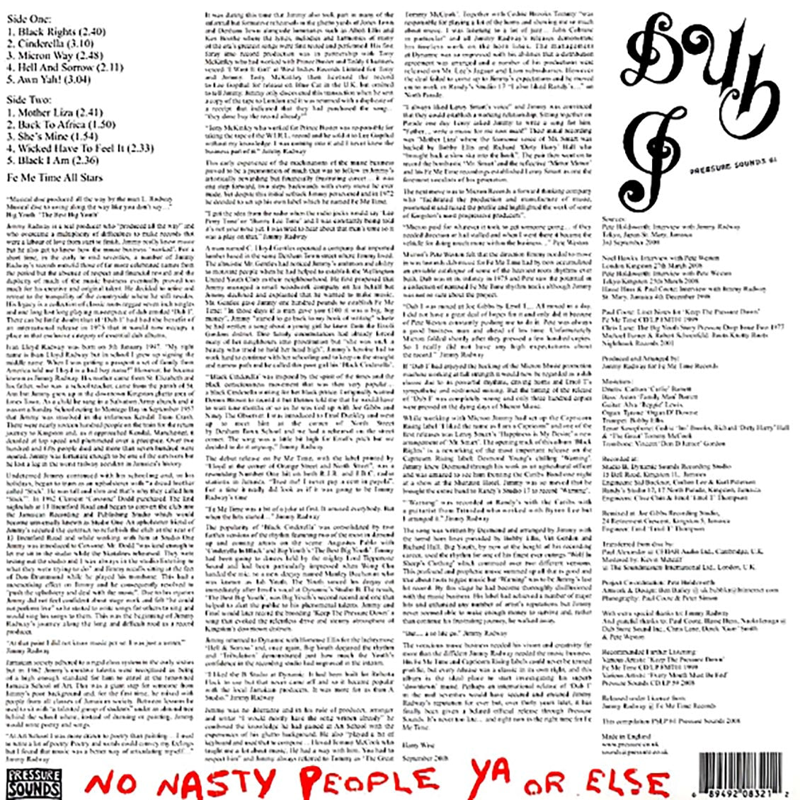 Jimmy Radway & The Fe Me Time All Stars - Dub I (FIRST PRESS) Vinyl Record