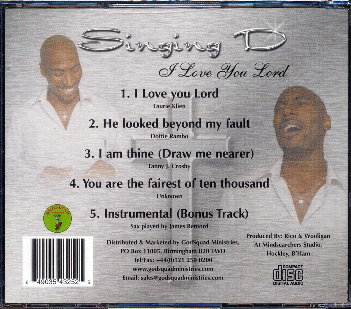 Singing D - I Love You Lord (5 Tracks) Music CD