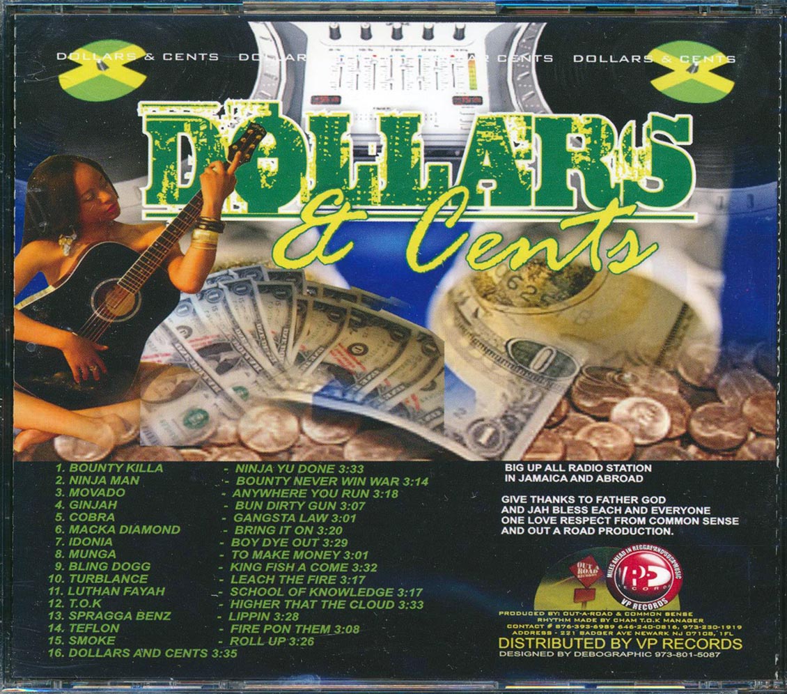 Bounty Killer, Mavado, Munga, Idonia, Lutan Fyah, Etc. - Dollars & Cents Music CD