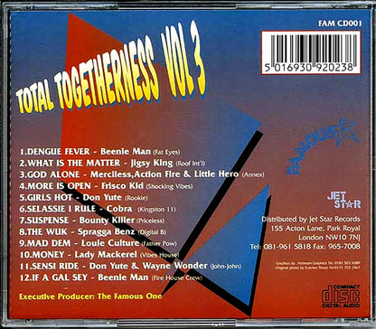 Beenie Man, Jigsy King, Little Hero, Bounty Killer, Louie Culture, Etc. - Total Togetherness Volume 3 Music CD