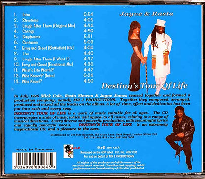 Jayne & Rasta - Destiny's Tour Of Life Music CD
