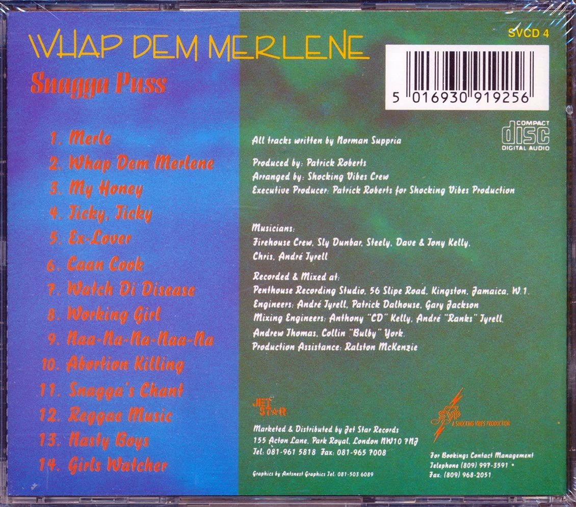 Snagga Puss - Whap Dem Marlene Music CD