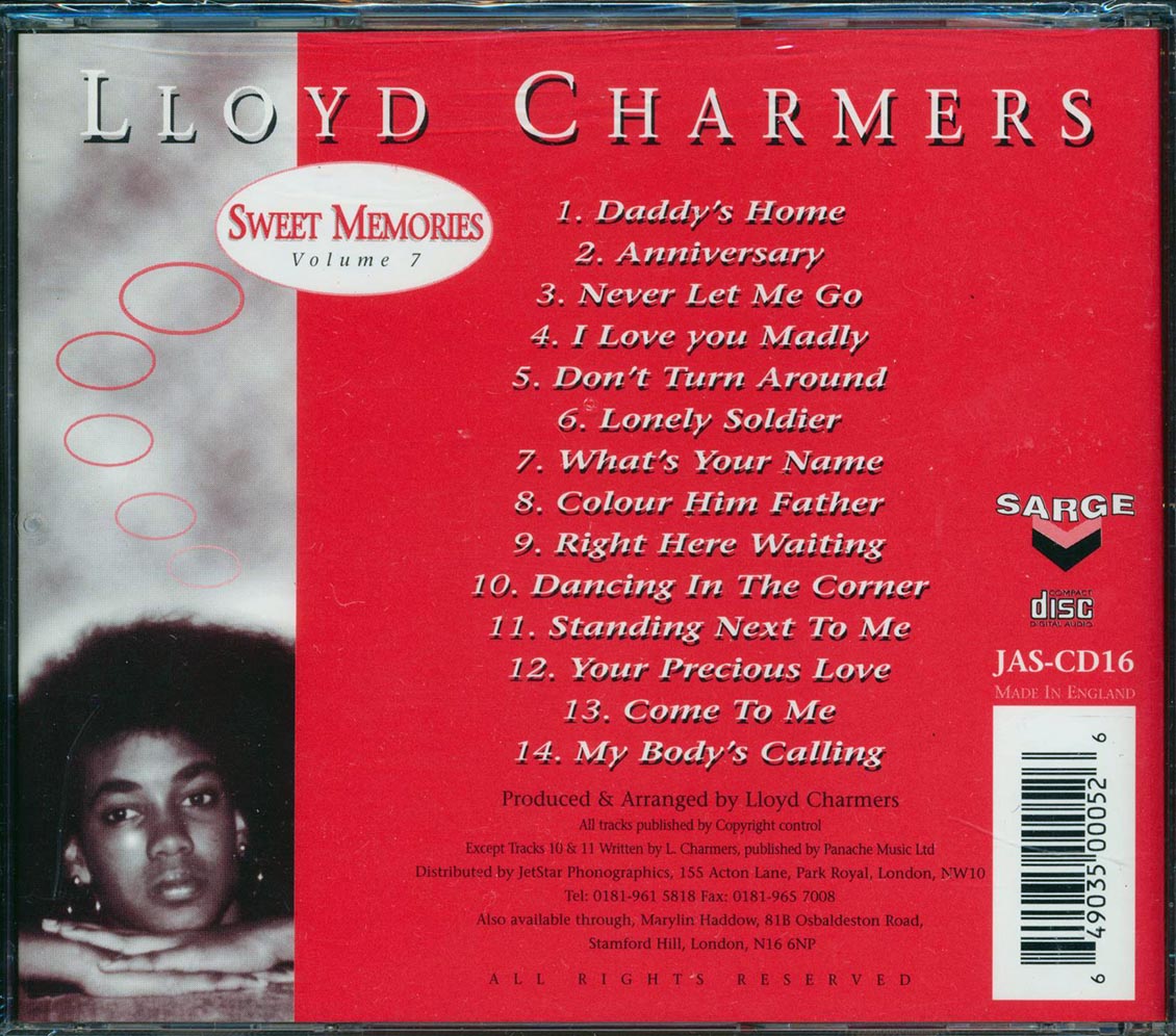 Lloyd Charmers - Sweet Memories Volume 7 Music CD