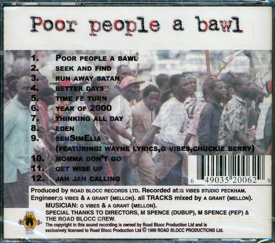 Wayne Lyrics - Poor People A Bawl Music CD