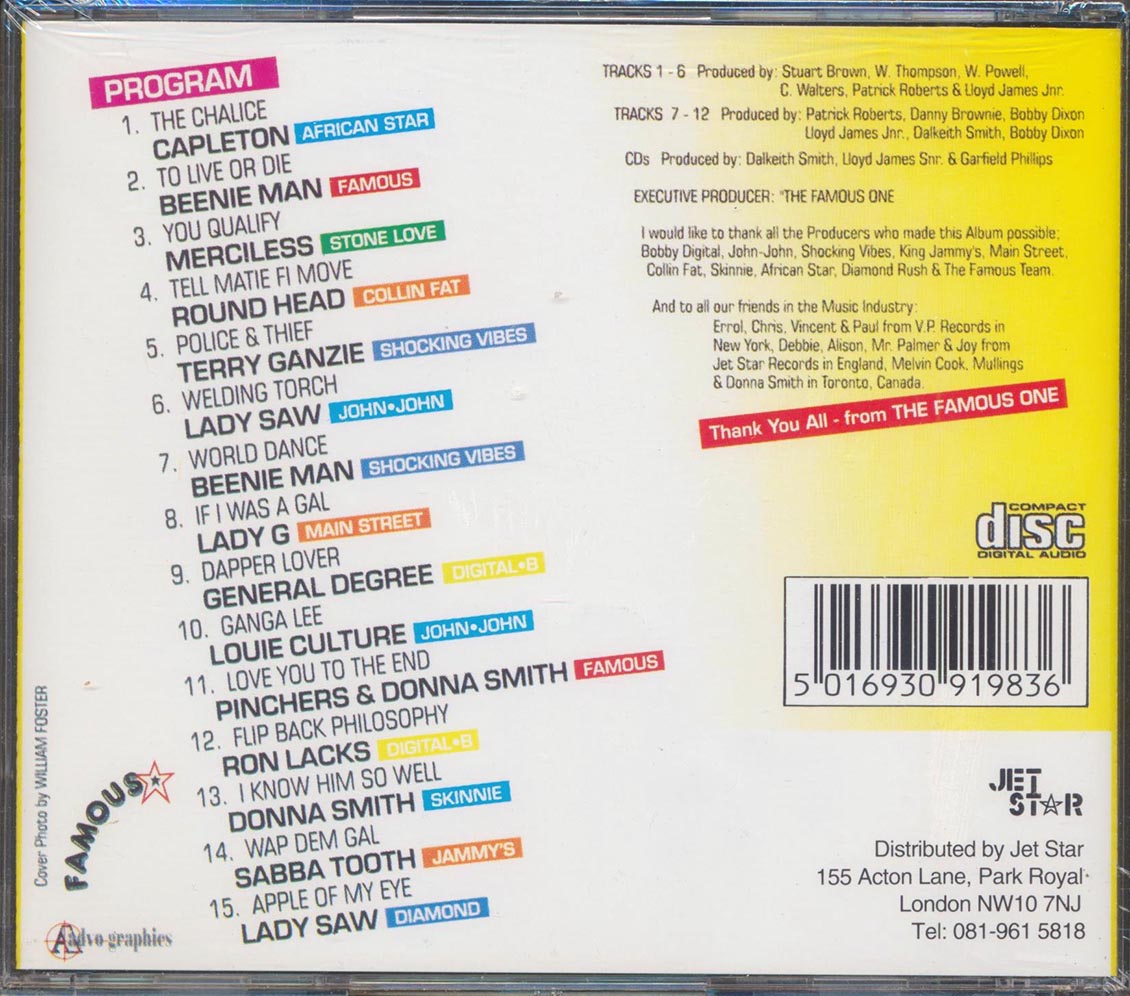 Capleton, Lady G, Pinchers, Etc. - Total Togetherness Volume 2 Music CD