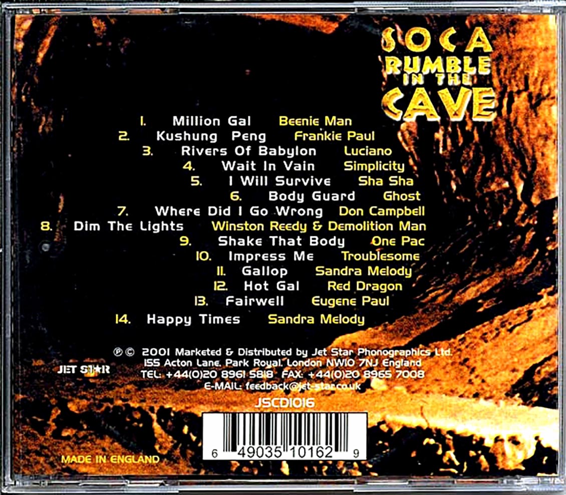 Luciano, Beenie Man, Red Dragon, Etc. - Soca Rumble In The Cave Music CD