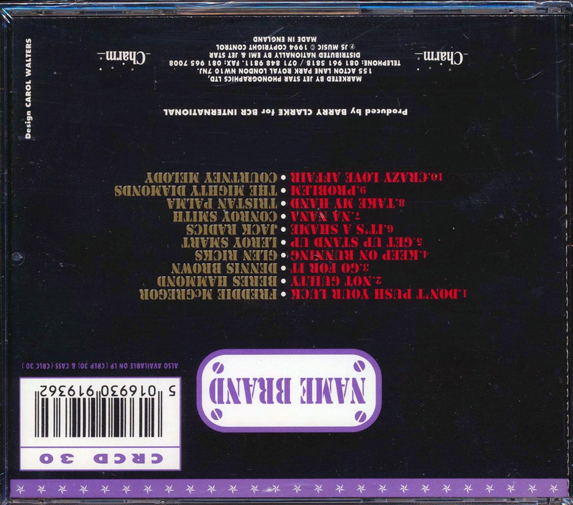 Conroy Smith, Courtney Melody, Beres Hammond, Etc. - Name Brand Music CD