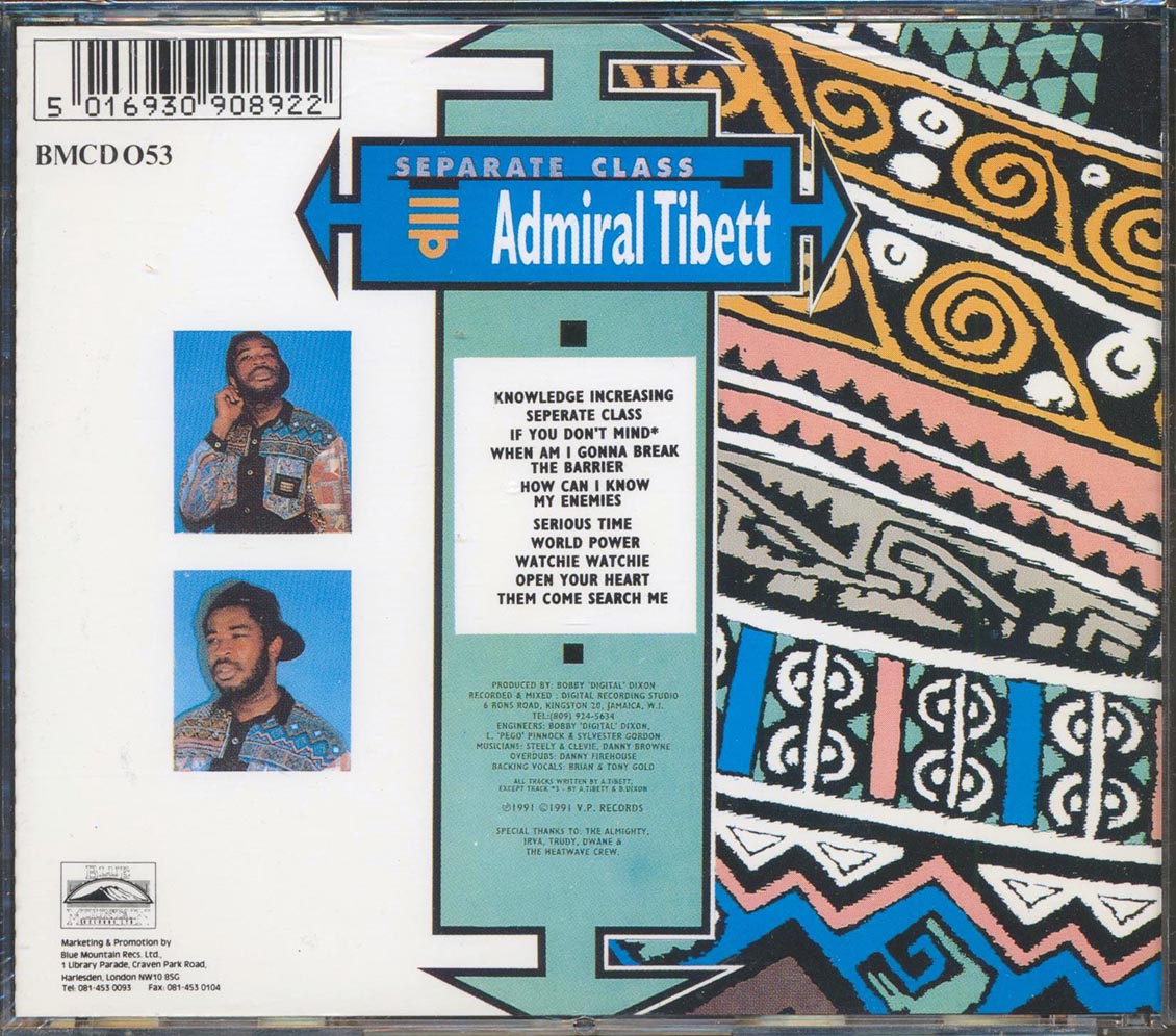 Admiral Tibet - Separate Class Music CD