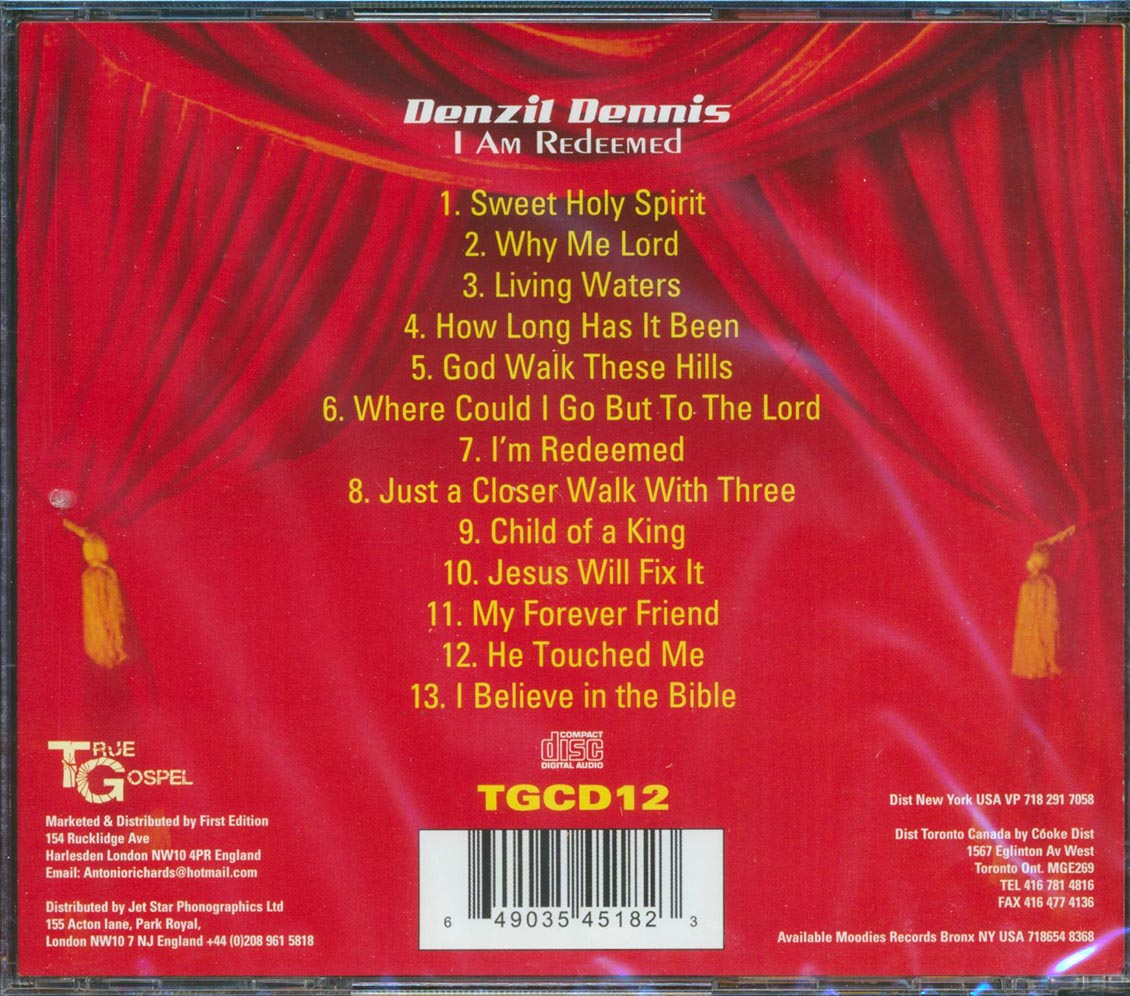 Denzil Dennis - I Am Redeemed Music CD