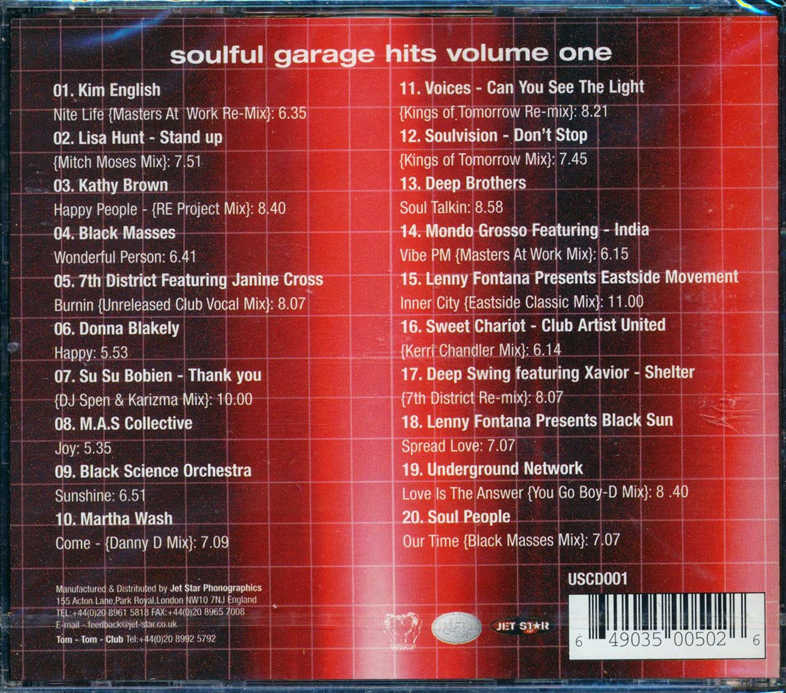 Kim English Black Masses Lisa Hunt Donna Blakely Etc Soulful Garage Hits Volume 1 20 Heavyweight Club Anthems 20 tracks 2xCD Music CD