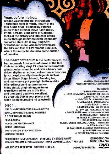 Sugar Minott, Ranking Joe, Lone Ranger, Triston Palmer, Etc. - Return Of The Rub A Dub Style (incl. DVD) Music CD