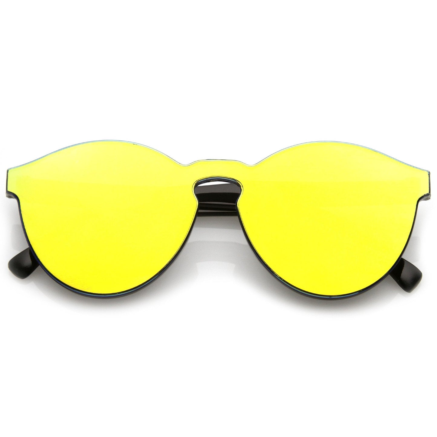 1980's Futuristic Monoblock Mirrored Flat Lens Sunglasses C123
