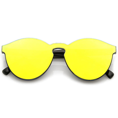 1980's Futuristic Monoblock Mirrored Flat Lens Sunglasses C123