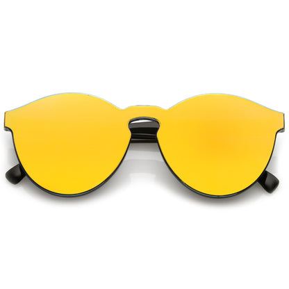 1980's Futuristic Monoblock Mirrored Flat Lens Sunglasses C123