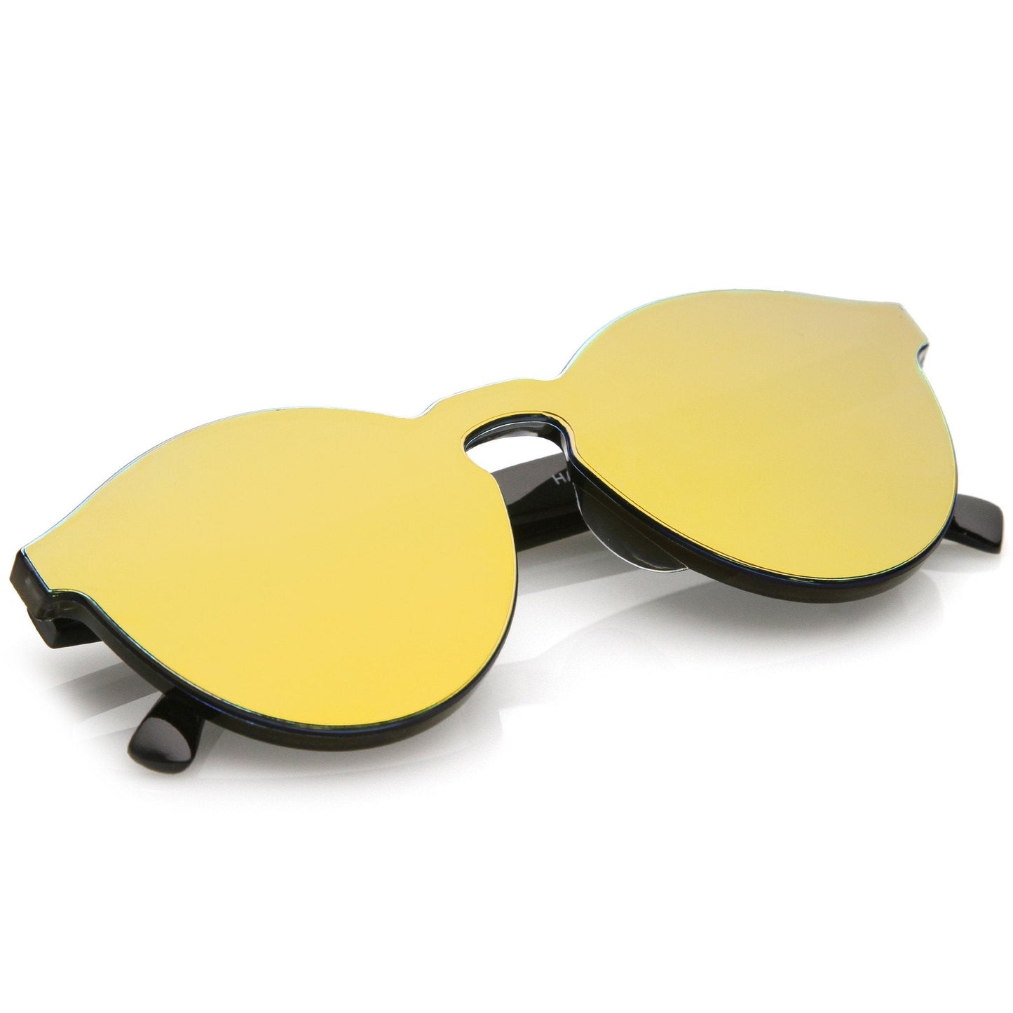 1980's Futuristic Monoblock Mirrored Flat Lens Sunglasses C123