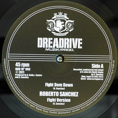 Roberto Sanchez - A Rock; Ras Telford - 555 Nazarin St  /  Roberto Sanchez - Fight Dem Down; Fight Version (rhythm: "Jacob Miller - False Rasta") 10" Vinyl Record