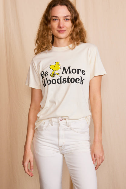 Peanuts Be More Woodstock Womens Tee Shirt Ivory