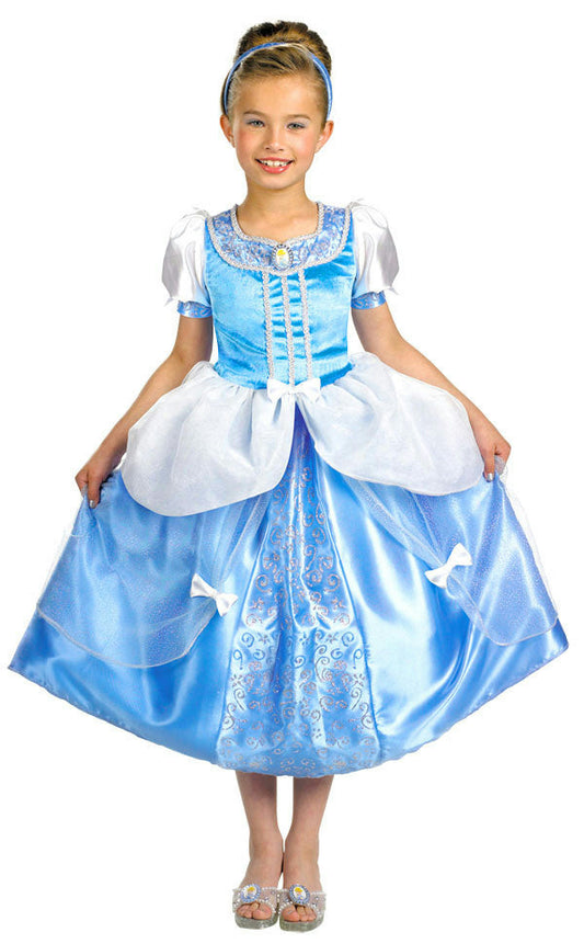 Officially Licensed Disney Princess Cinderella Child Costume Blue Dress 7-8