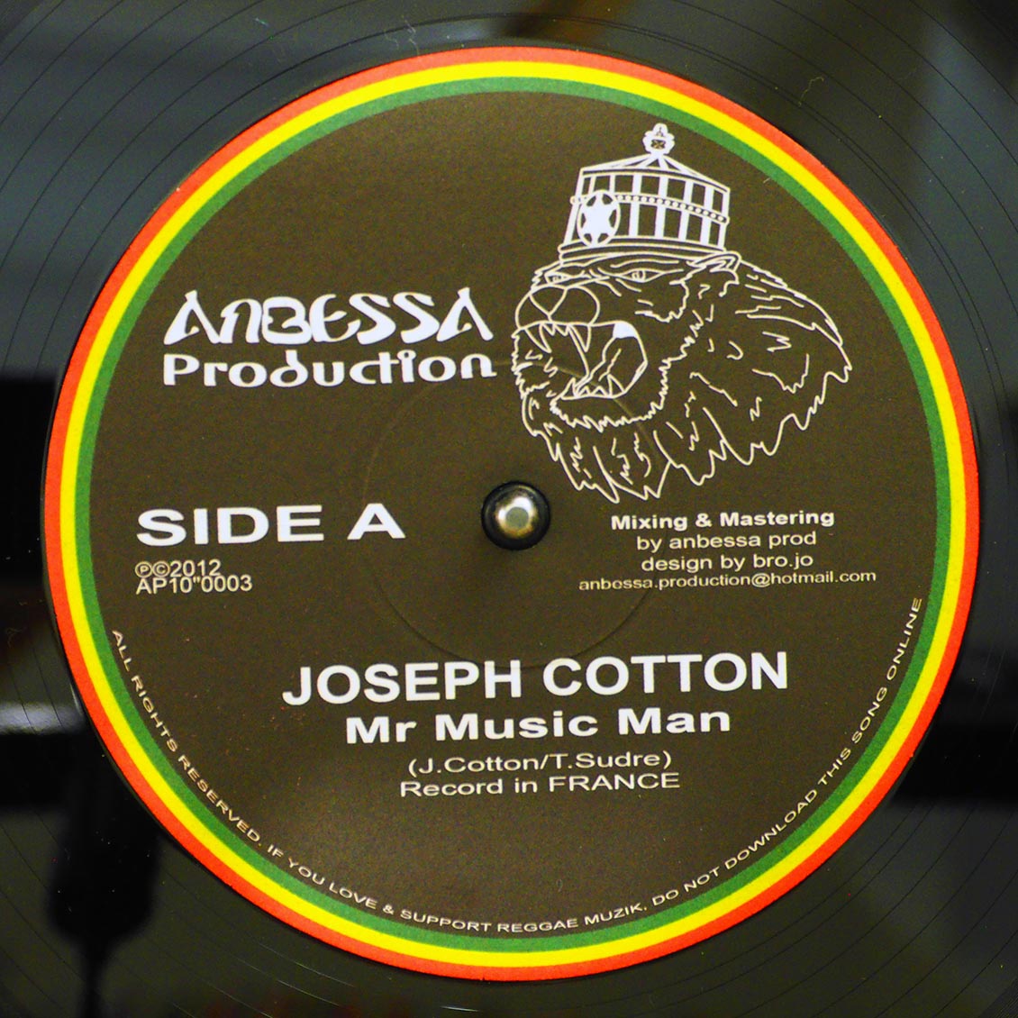 Joseph Cotton - Mr. Music Man  /  No Killa Man Dub Version (rhythm: "No Killa Man") 10" Vinyl Record
