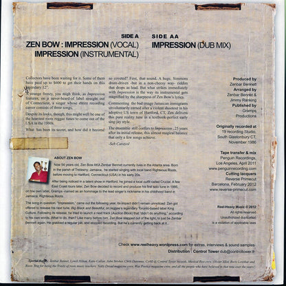 Zen Bow - Impression; Instrumental  /  Dub Mix (2012 FIRST PRESS) 12" Vinyl Record