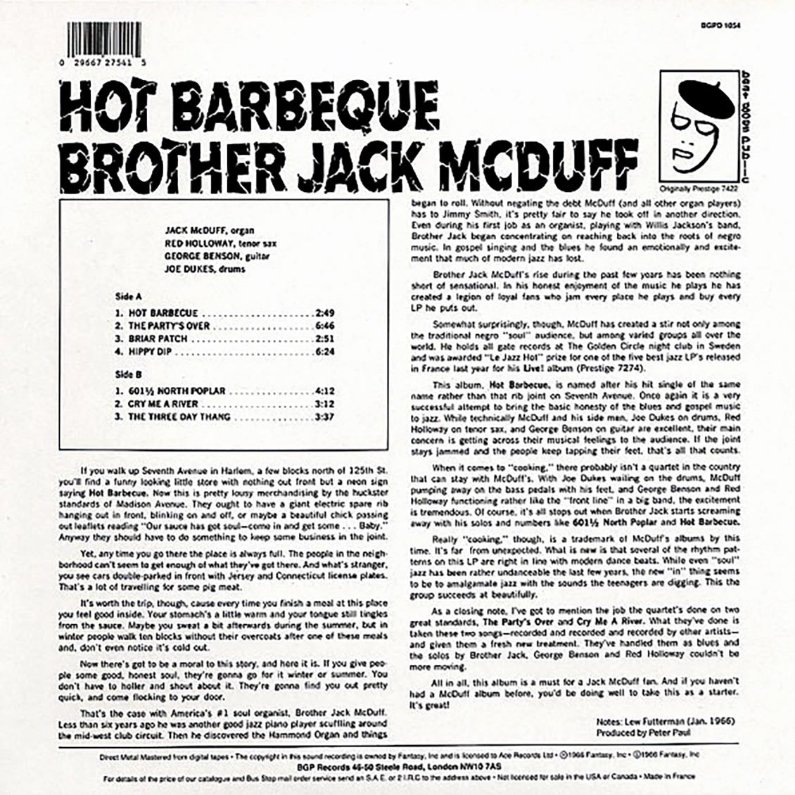 Brother Jack McDuff - Hot Barbeque Vinyl Record