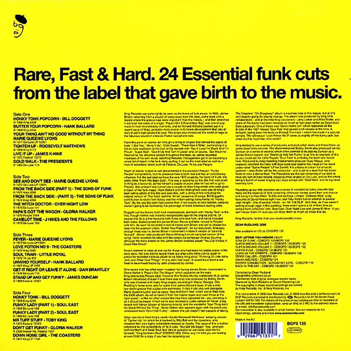 Various - King Funk: Rare, Fast & Hard: 24 Essential Funk Cuts (2xLP) Vinyl Record