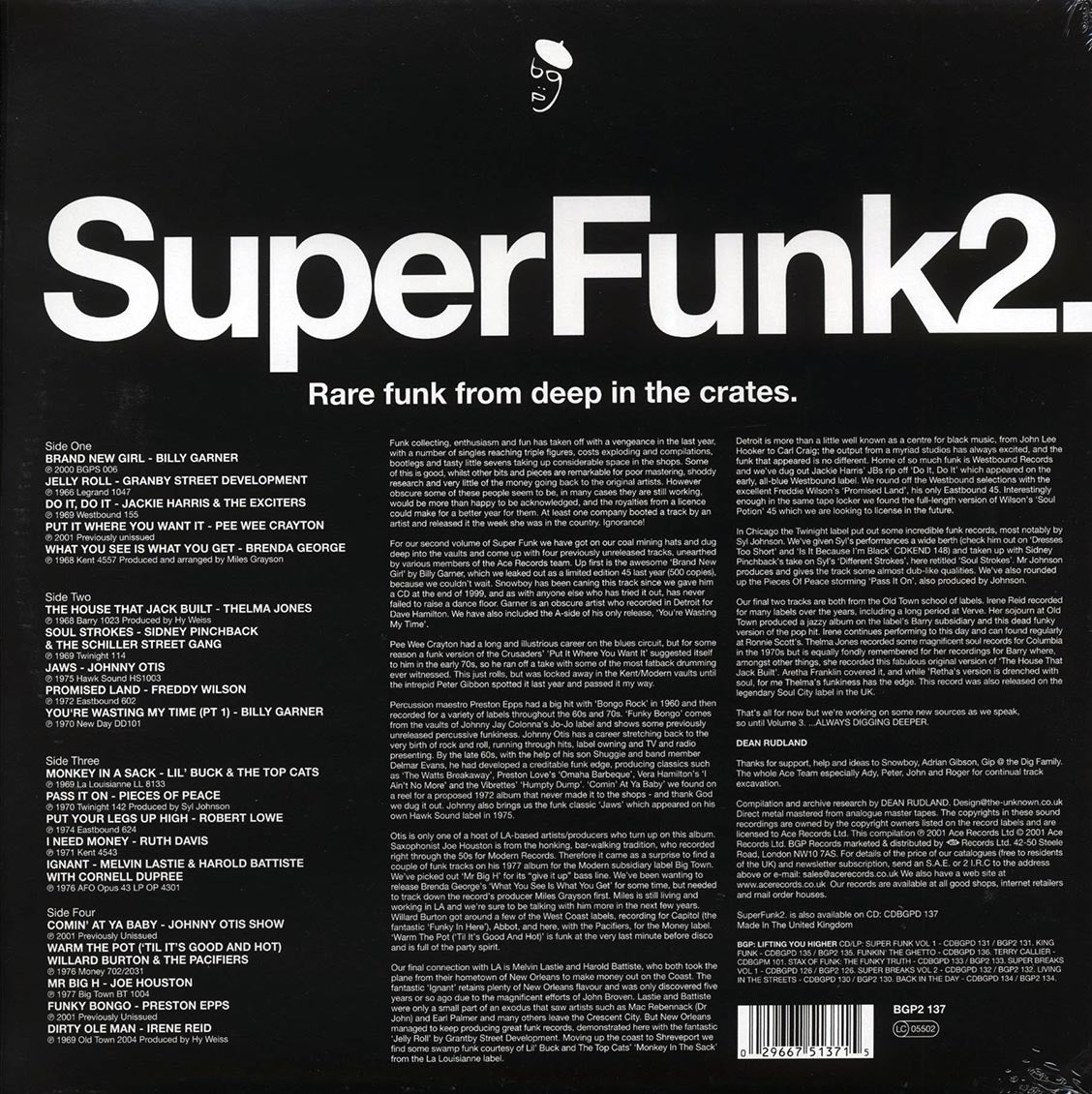 Billy Garner, Freddy Wilson, Johnny Otis Show, Etc. - Superfunk 2: Rare Funk From Deep In The Crates (2xLP) Vinyl Record