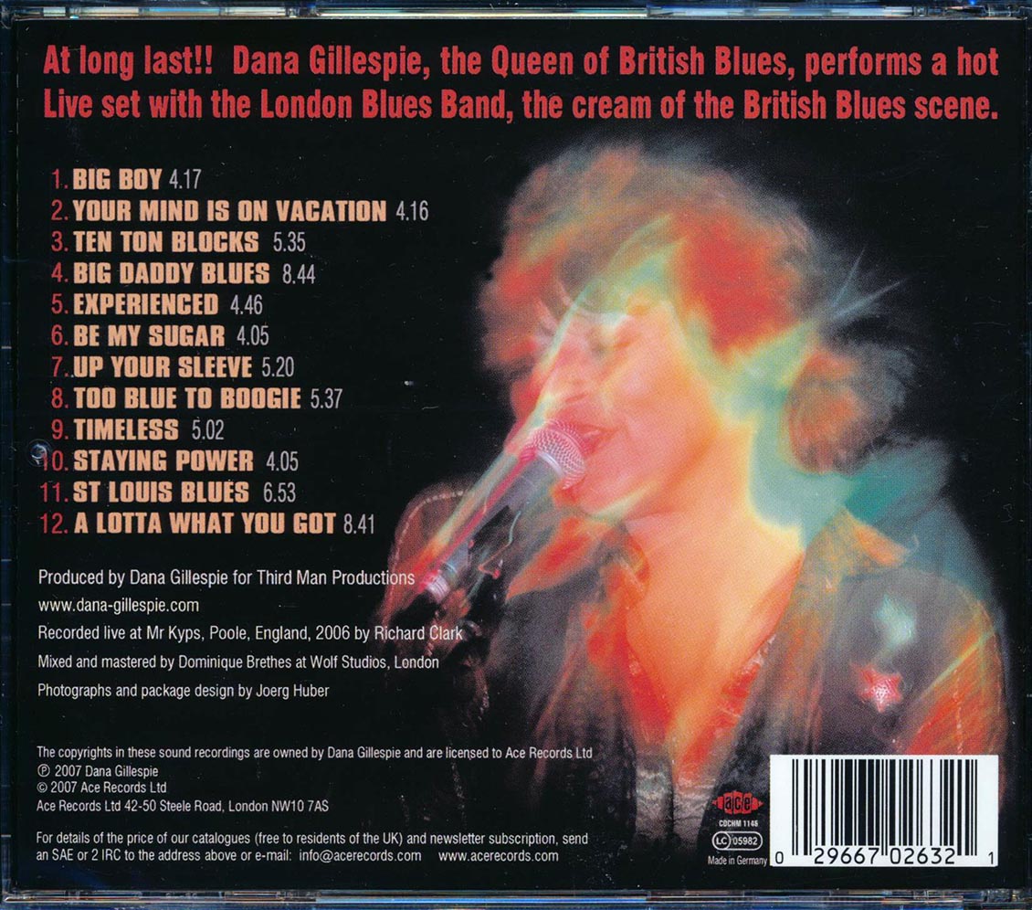Dana Gilluespie - Live With The London Blues Band Music CD