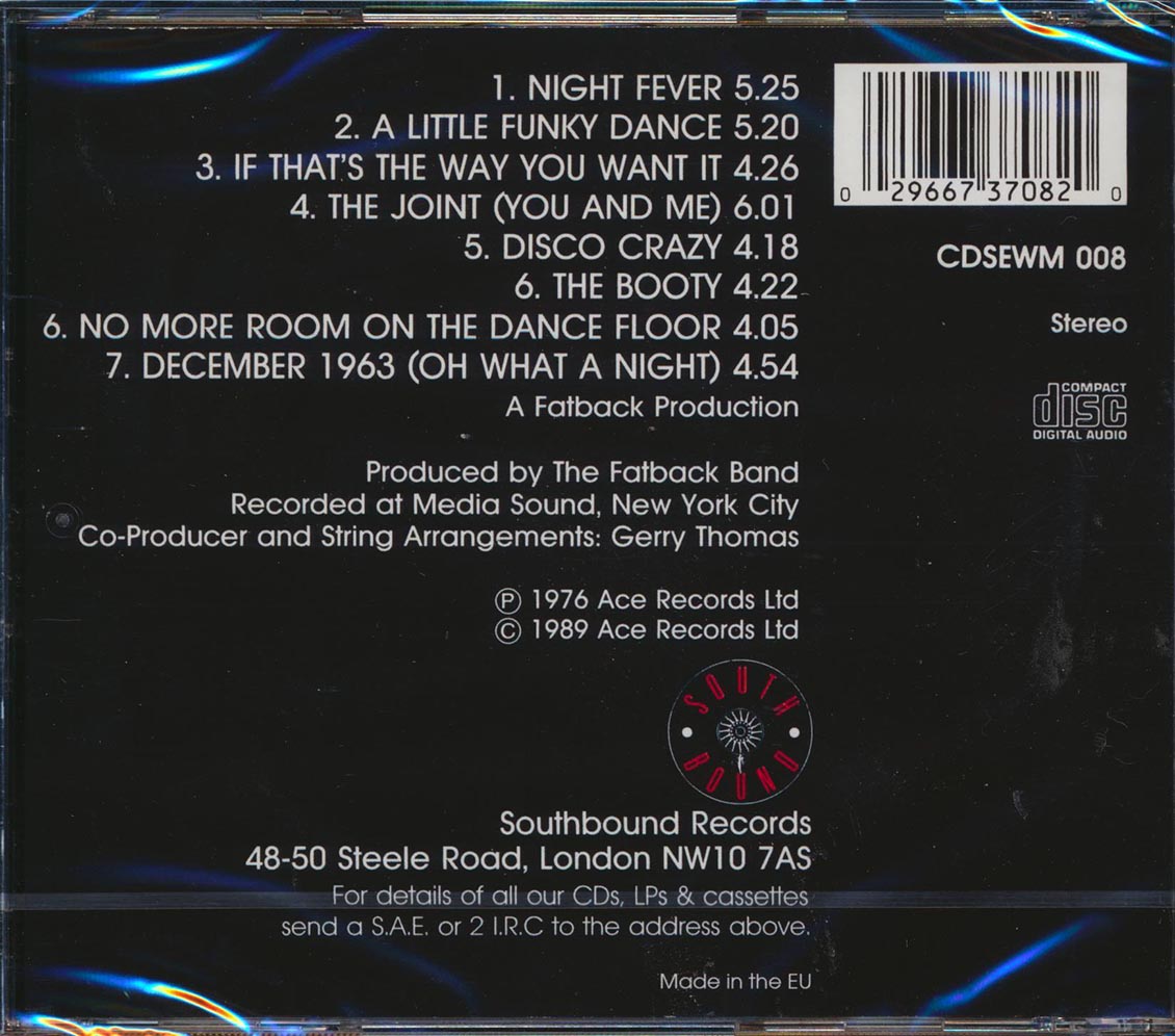 The Fatback Band - Night Fever Music CD