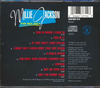 Millie Jackson - For Men Only Music CD